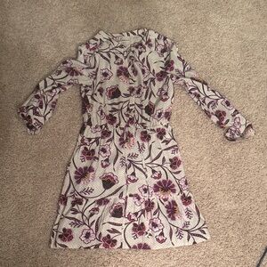 LOFT Purple and Yellow Floral Blouse